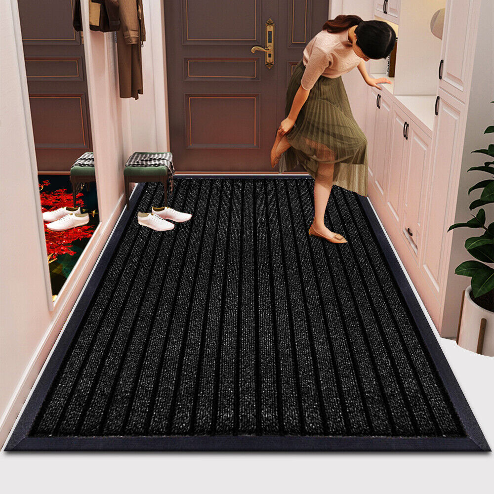 Rubber Backed Heavy Duty Barrier Door Mat Non Slip Hallway Kitchen Runner Rugs - Image 5