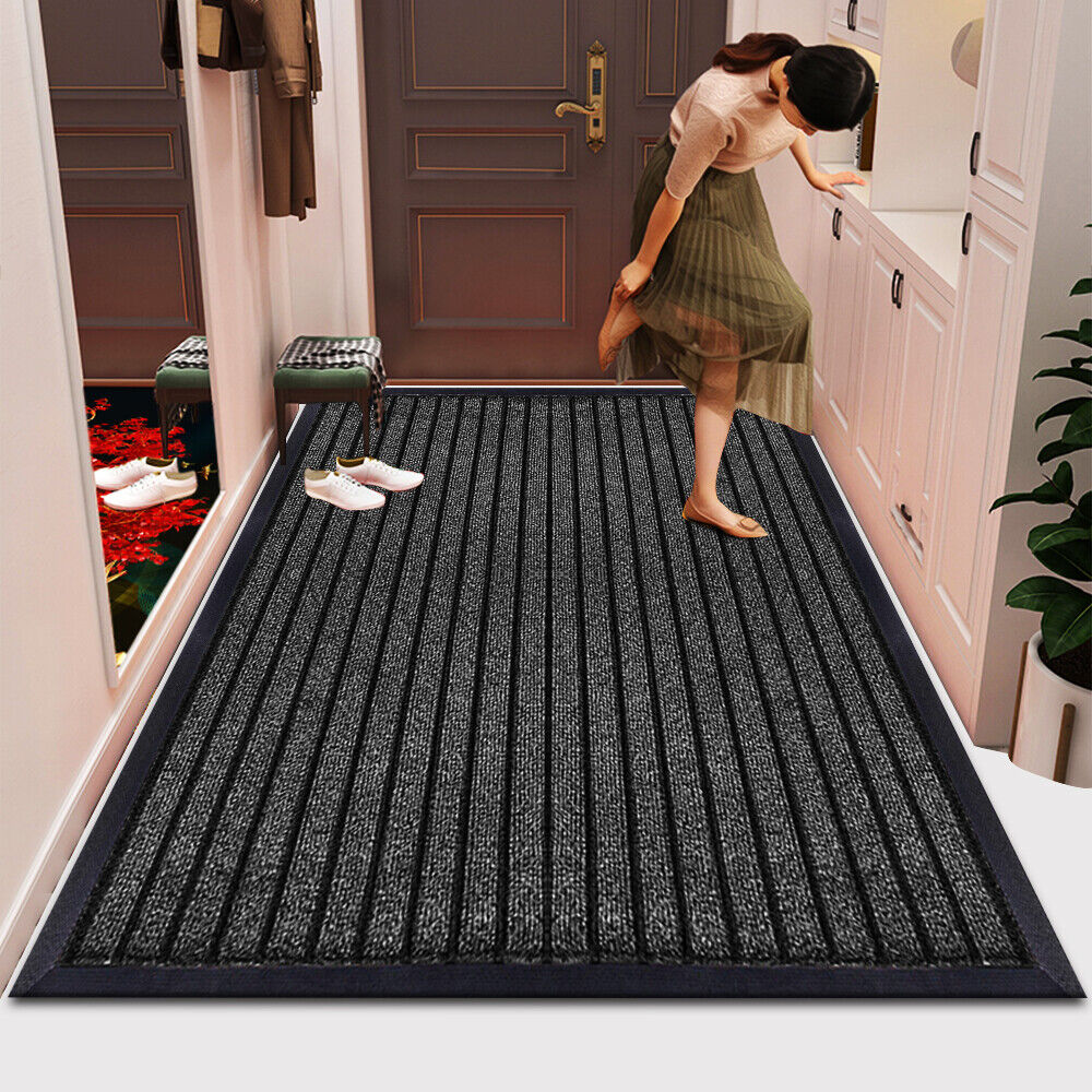 Rubber Backed Heavy Duty Barrier Door Mat Non Slip Hallway Kitchen Runner Rugs - Image 3
