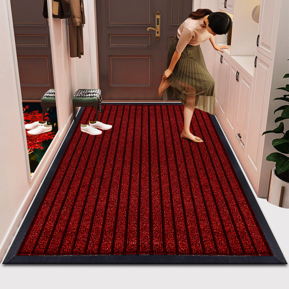 Rubber Backed Heavy Duty Barrier Door Mat Non Slip Hallway Kitchen Runner Rugs - Image 2
